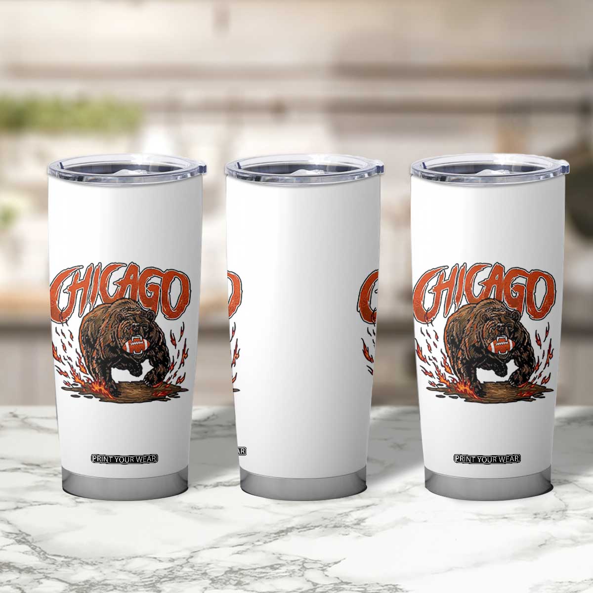 Chicago Football Fan Tumbler Cup Gift For Sports Lovers TS12 Print Your Wear