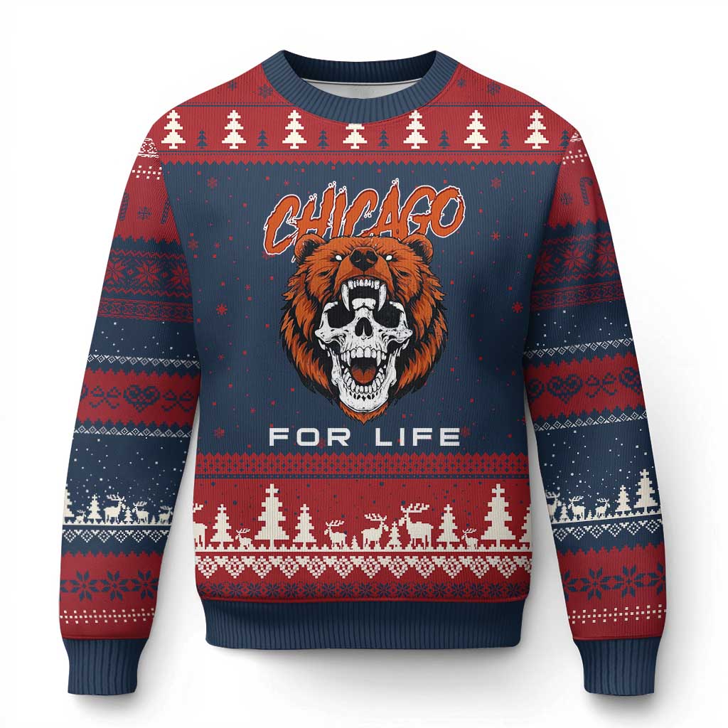 CFB Lover Ugly Christmas Sweater Bear Skull Gothic Fan Gift TS12 Navy Red Print Your Wear