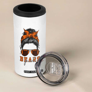 Girl Messy Bun Fan 4 in 1 Can Cooler Tumbler CFB Lovers Gift TS12 Print Your Wear