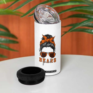 Girl Messy Bun Fan 4 in 1 Can Cooler Tumbler CFB Lovers Gift TS12 Print Your Wear
