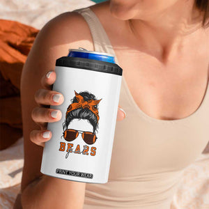 Girl Messy Bun Fan 4 in 1 Can Cooler Tumbler CFB Lovers Gift TS12 Print Your Wear