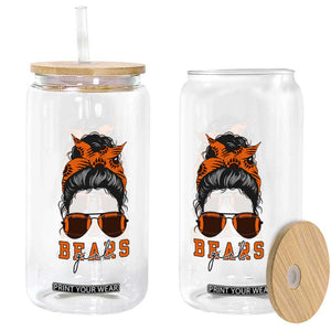 Girl Messy Bun Fan Glass Can CFB Lovers Gift TS12 Print Your Wear