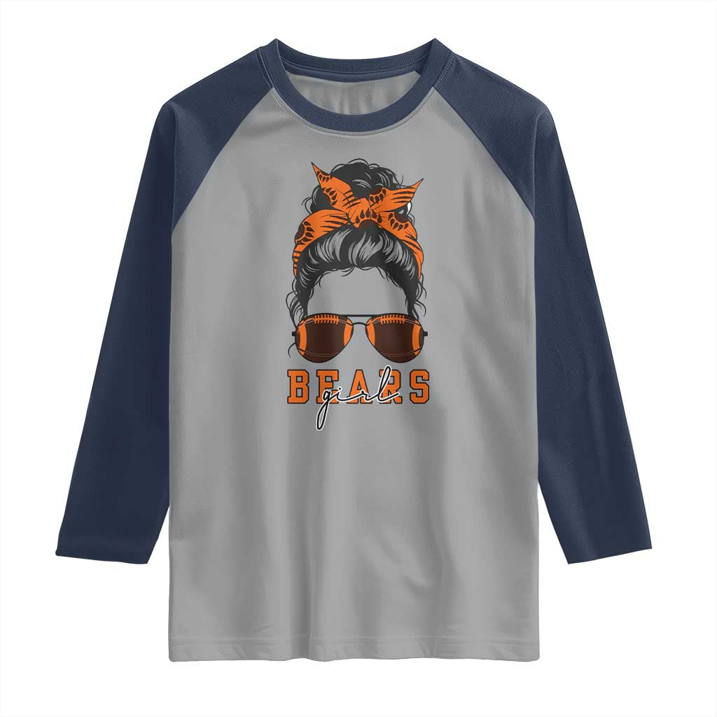 Girl Messy Bun Fan Raglan Shirt CFB Lovers Gift TS12 Sport Gray Navy Print Your Wear