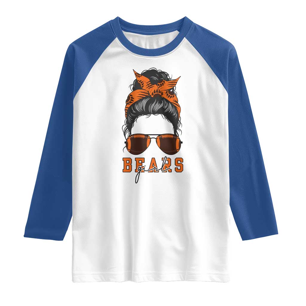 Girl Messy Bun Fan Raglan Shirt CFB Lovers Gift TS12 White Royal Print Your Wear