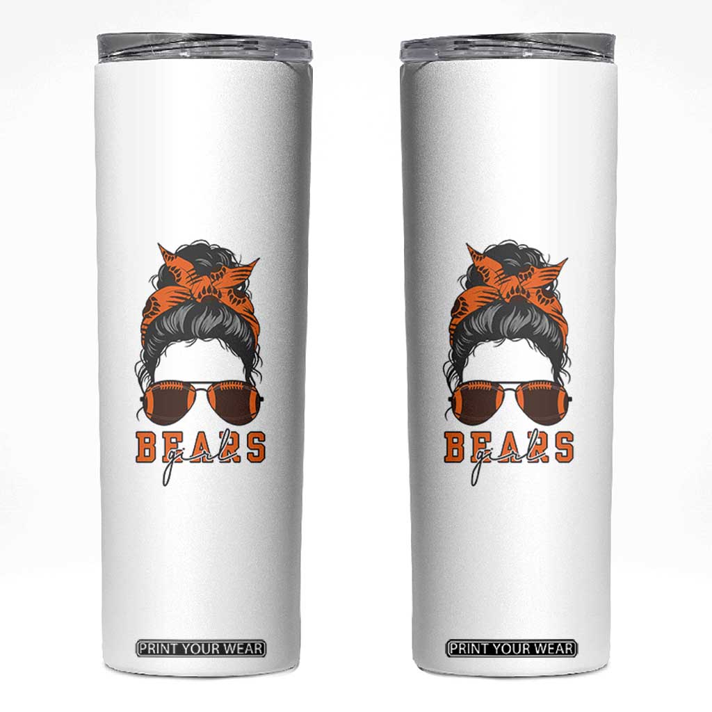 Girl Messy Bun Fan Skinny Tumbler CFB Lovers Gift TS12 White Print Your Wear