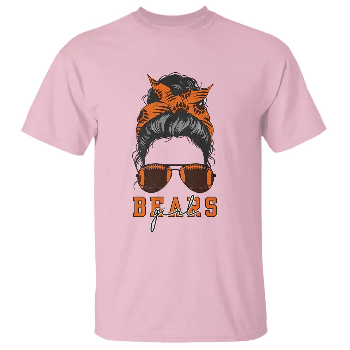 Girl Messy Bun Fan T Shirt CFB Lovers Gift TS12 Light Pink Print Your Wear