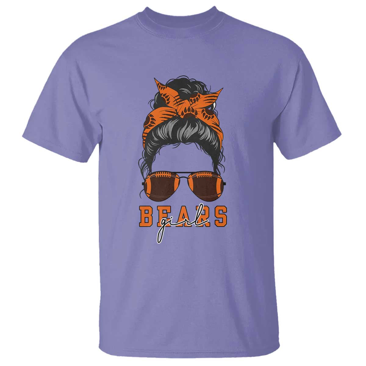 Girl Messy Bun Fan T Shirt CFB Lovers Gift TS12 Violet Print Your Wear