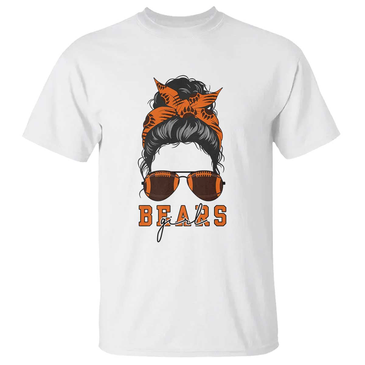Girl Messy Bun Fan T Shirt CFB Lovers Gift TS12 White Print Your Wear