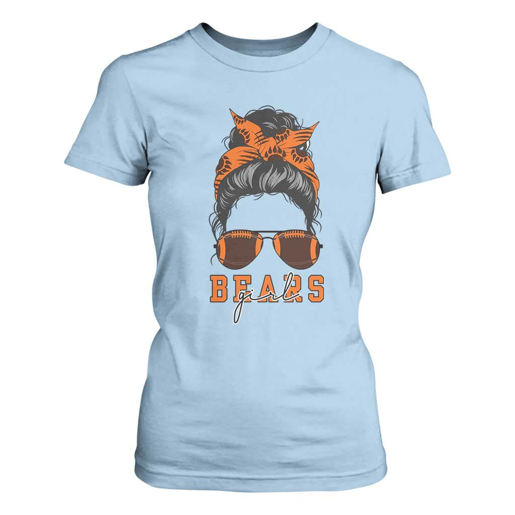 Girl Messy Bun Fan T Shirt For Women CFB Lovers Gift TS12 Light Blue Print Your Wear