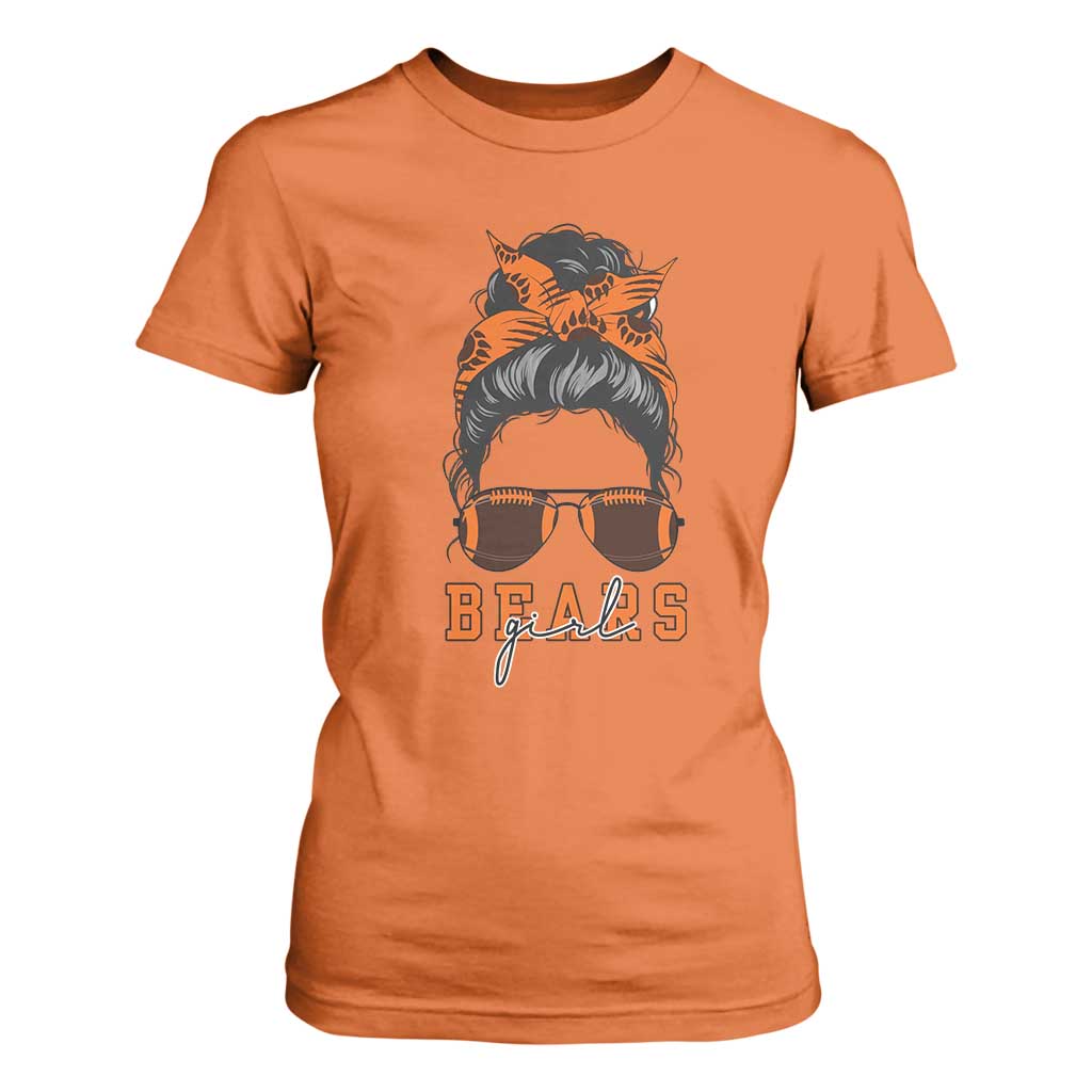 Girl Messy Bun Fan T Shirt For Women CFB Lovers Gift TS12 Orange Print Your Wear