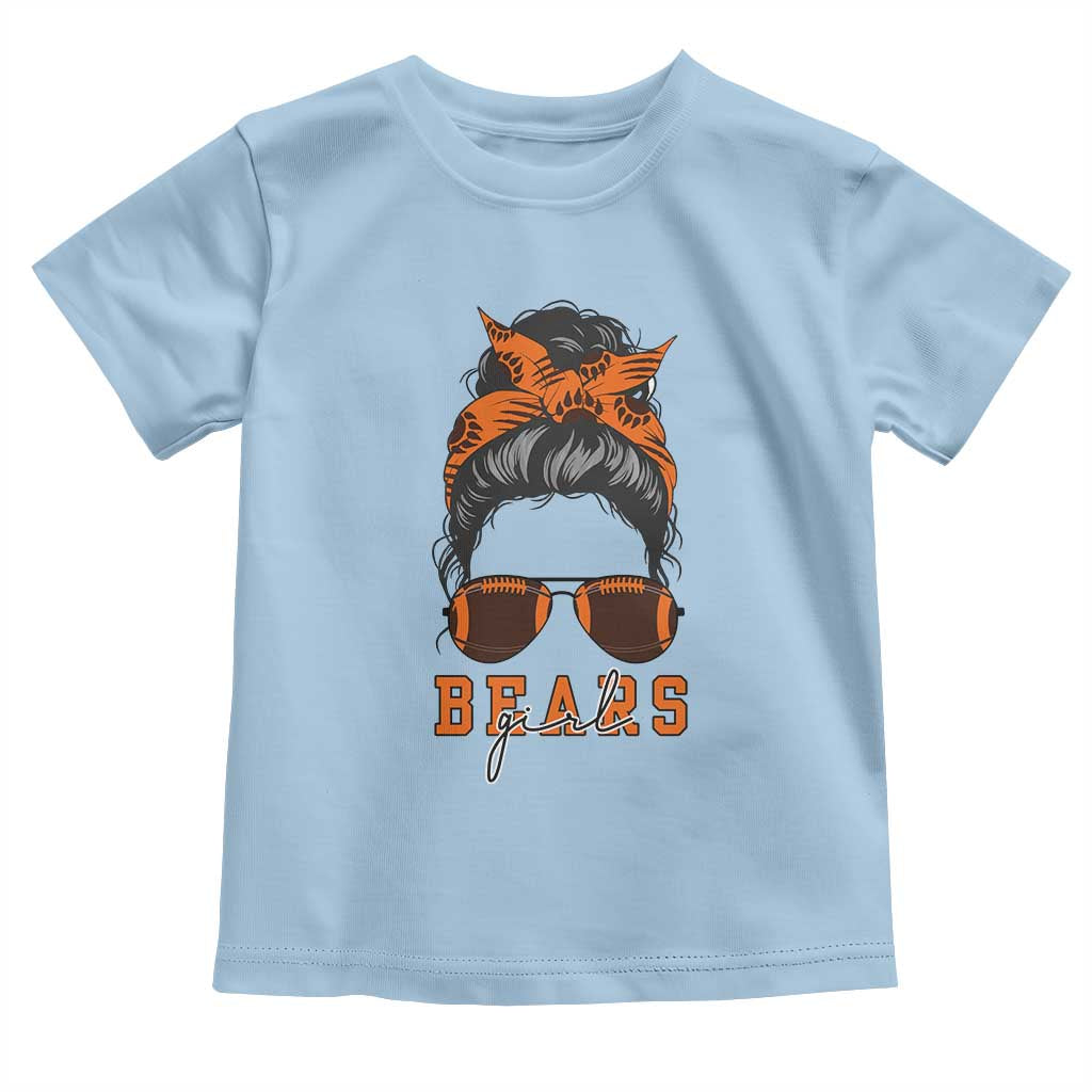 Girl Messy Bun Fan Toddler T Shirt CFB Lovers Gift TS12 Light Blue Print Your Wear