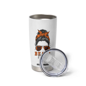 Bears Girl Messy Bun Fan Tumbler Cup Chicago Football Lovers Gift TS12 Print Your Wear