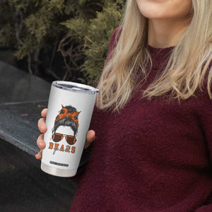 Bears Girl Messy Bun Fan Tumbler Cup Chicago Football Lovers Gift TS12 Print Your Wear