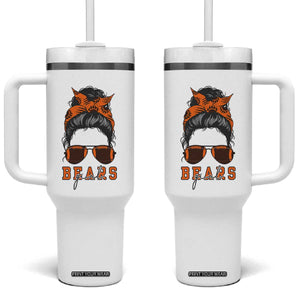 Girl Messy Bun Fan Tumbler With Handle CFB Lovers Gift TS12 One Size: 40 oz White Print Your Wear