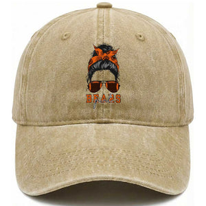 Girl Messy Bun Fan Washed Cotton Baseball Cap CFB Lovers Gift TS12 Print Your Wear