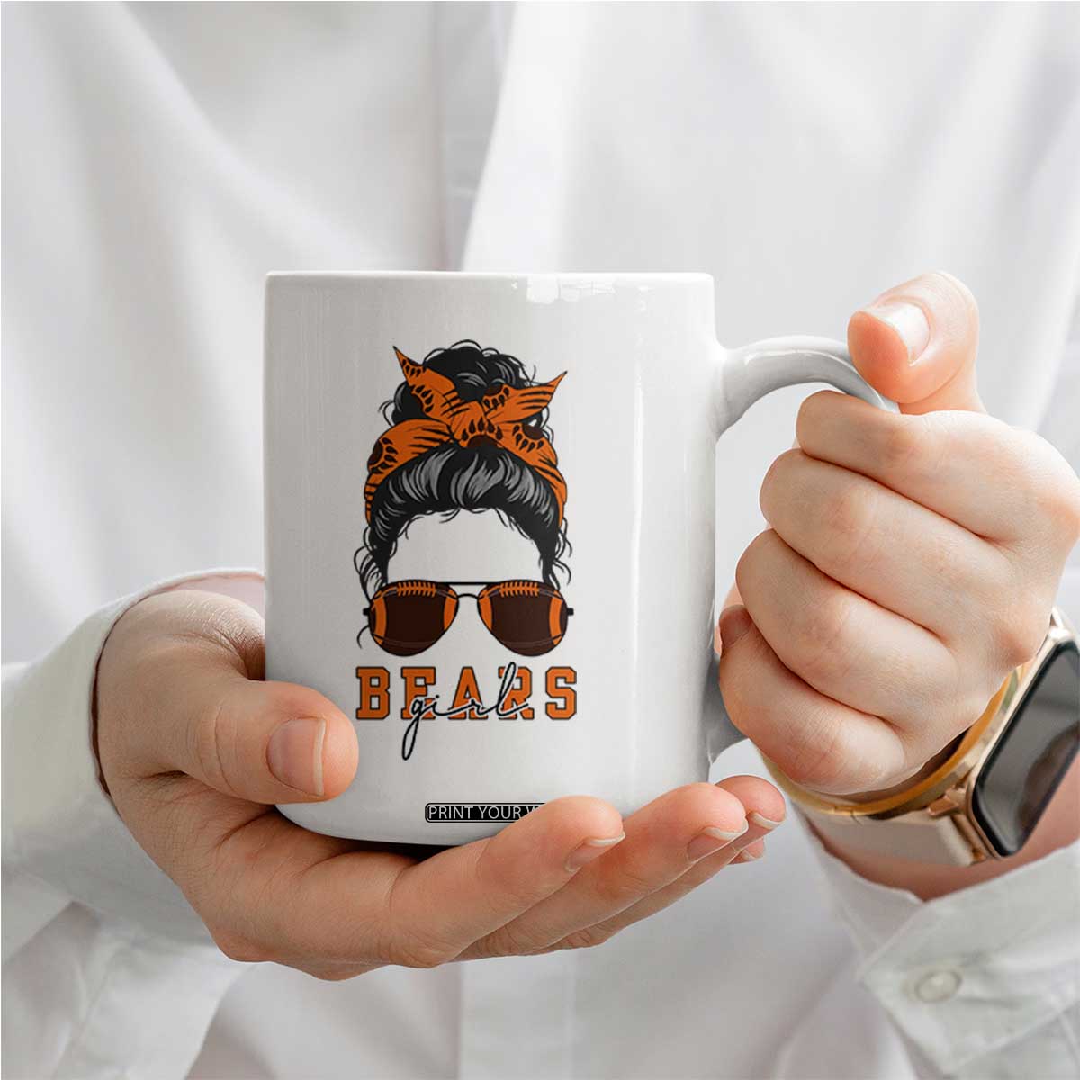 Girl Messy Bun Fan Coffee Mug CFB Lovers Gift TS12 Print Your Wear
