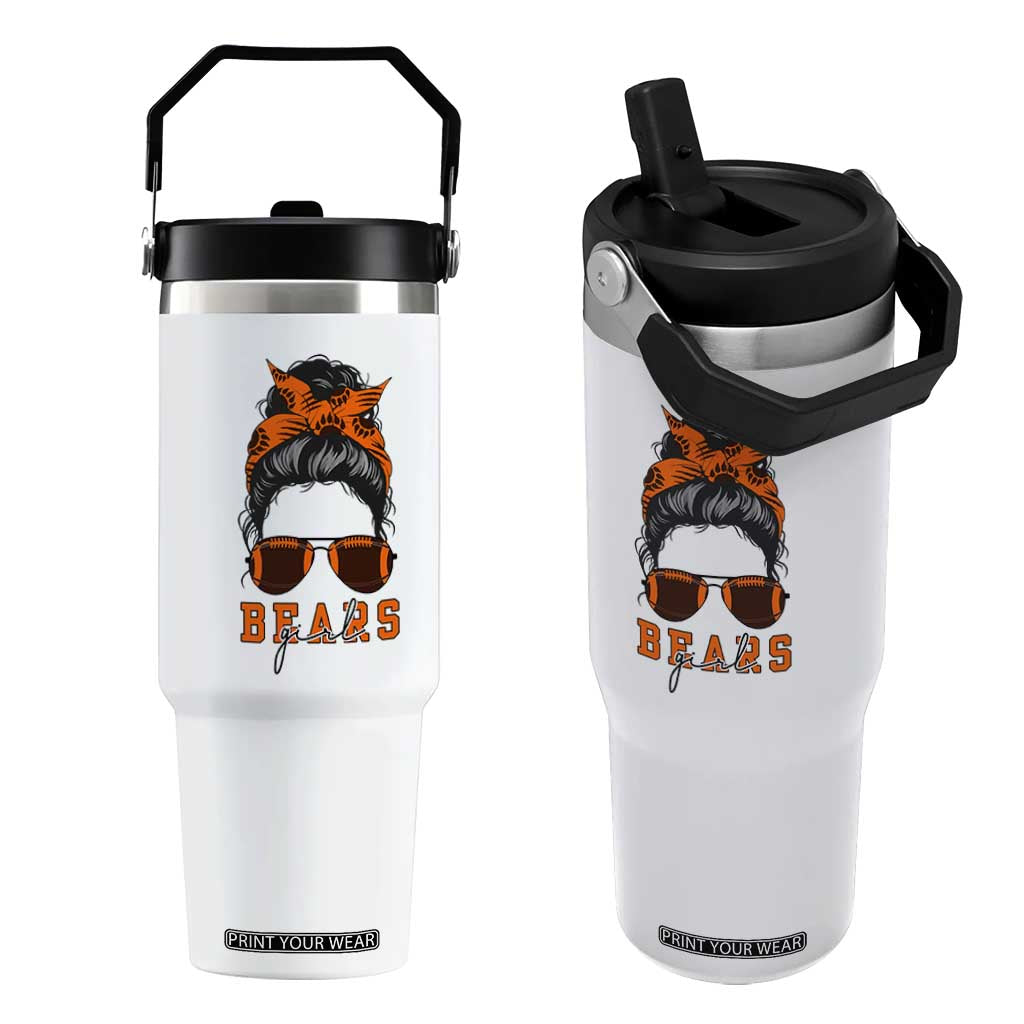 Girl Messy Bun Fan Flip Straw Tumbler CFB Lovers Gift TS12 One Size: 30 oz White Print Your Wear