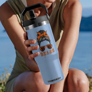 Girl Messy Bun Fan Flip Straw Tumbler CFB Lovers Gift TS12 One Size: 30 oz Light Blue Print Your Wear