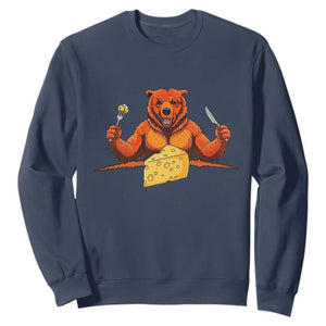 Chicago Football Rival Gift Sweatshirt Funny Bear Eating Cheese TS12 Navy Print Your Wear