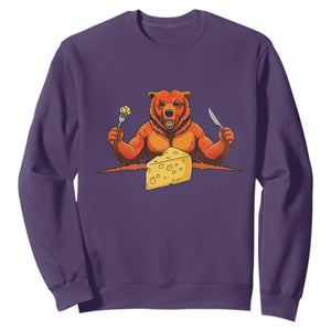 Chicago Football Rival Gift Sweatshirt Funny Bear Eating Cheese TS12 Purple Print Your Wear
