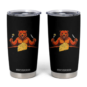 Chicago Football Rival Gift Tumbler Cup Funny Bear Eating Cheese TS12 Black Print Your Wear