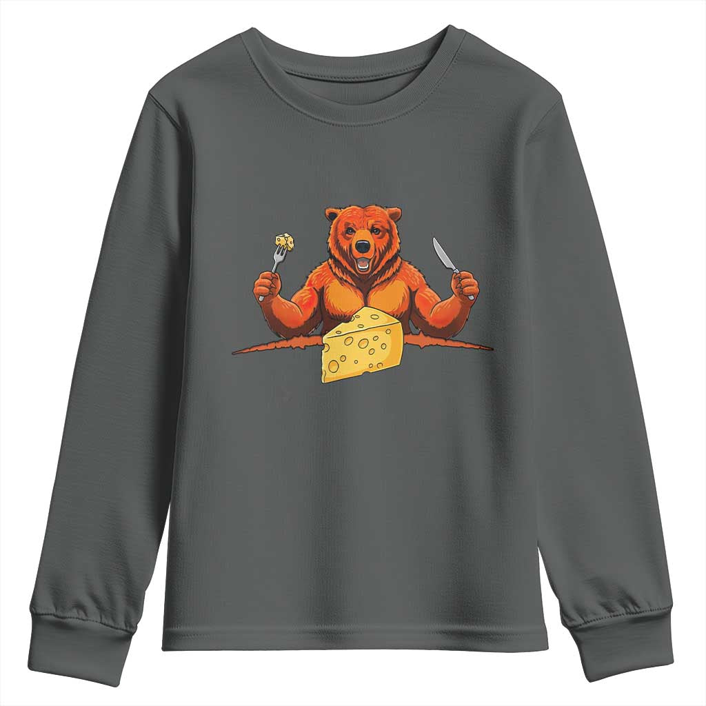 Football Rival Gift Youth Sweatshirt Funny Br Eating CHZ TS12 Dark Heather Print Your Wear