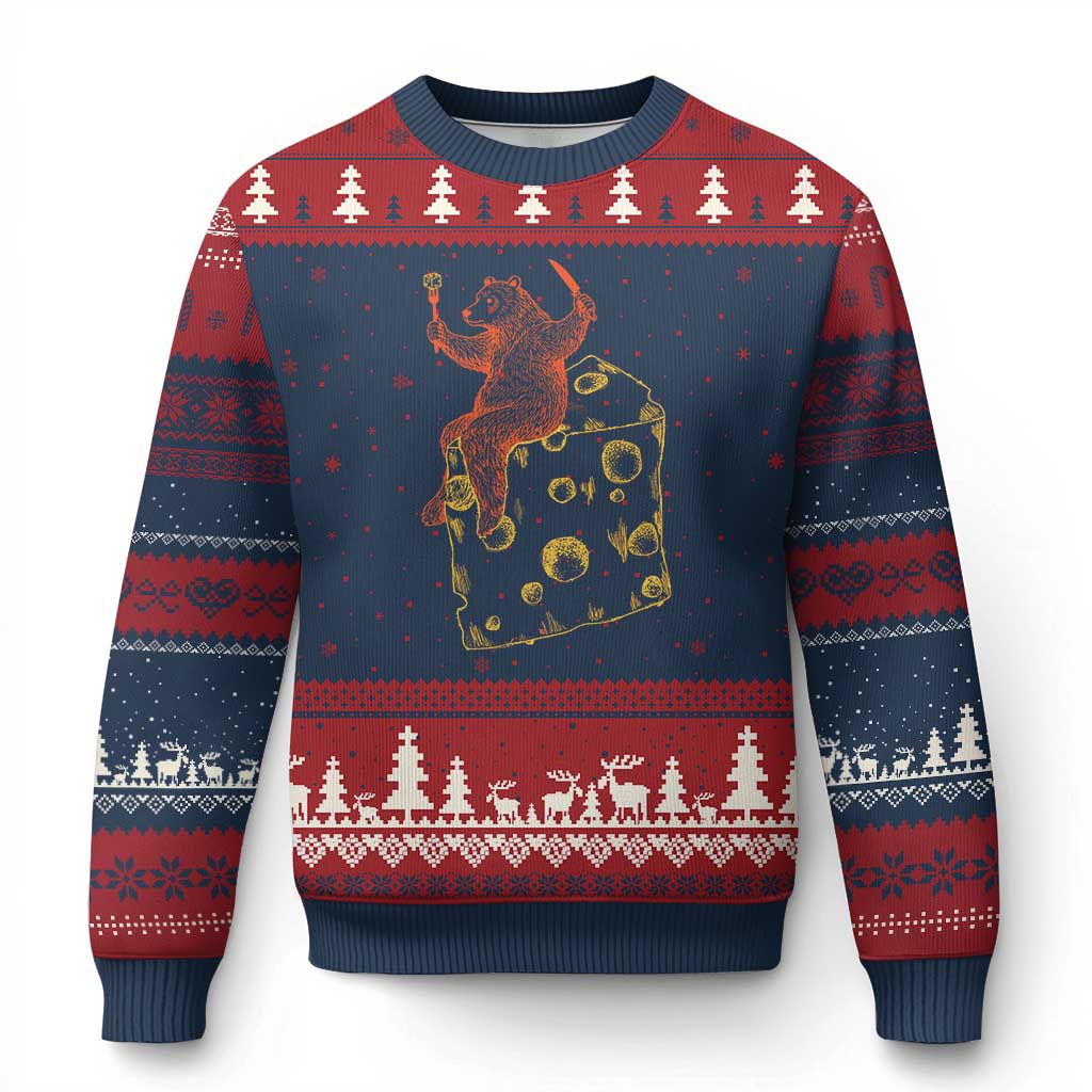 BR Eating CHZ Ugly Christmas Sweater Funny Football Rival Gift TS12 Navy Red Print Your Wear
