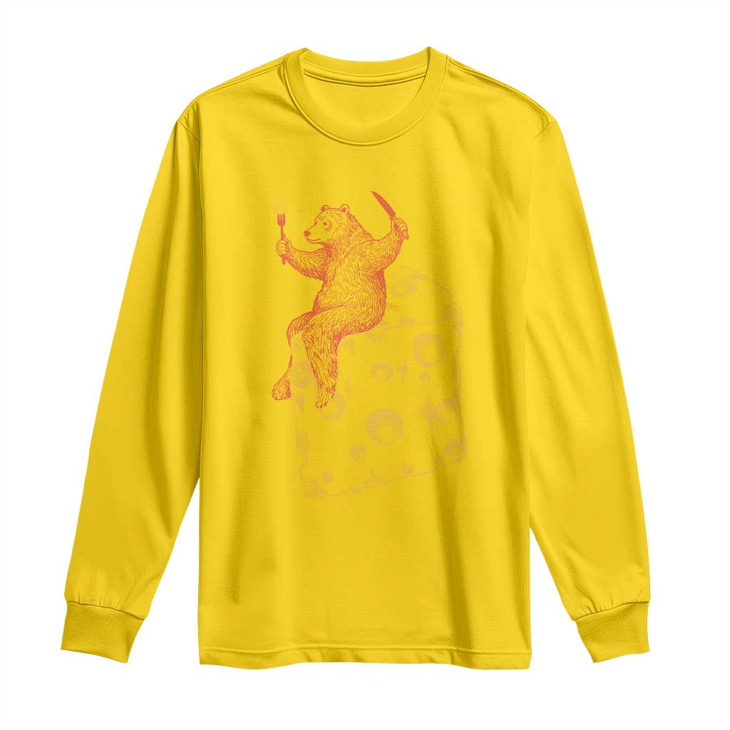 Chicago Vs Wisconsin Football Rivalry Long Sleeve Shirt Funny Bear Eating Cheese TS12 Daisy Print Your Wear