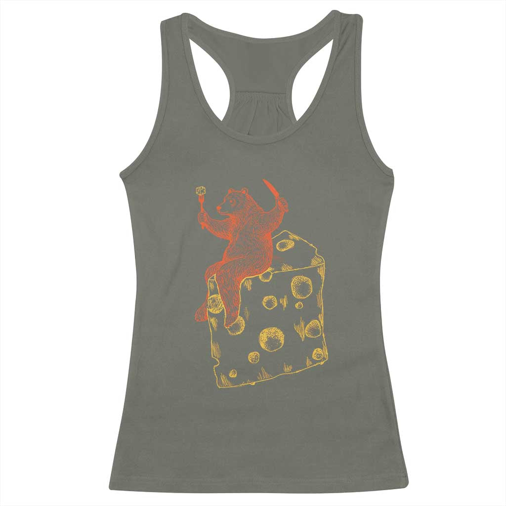 BR Eating CHZ Racerback Tank Top Funny Football Rival Gift TS12 Military Green Print Your Wear
