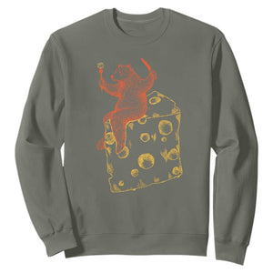 BR Eating CHZ Sweatshirt Funny Football Rival Gift TS12 Military Green Print Your Wear