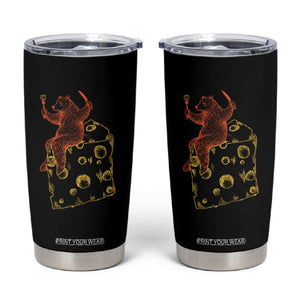 Chicago Vs Wisconsin Football Rivalry Tumbler Cup Funny Bear Eating Cheese TS12 Black Print Your Wear