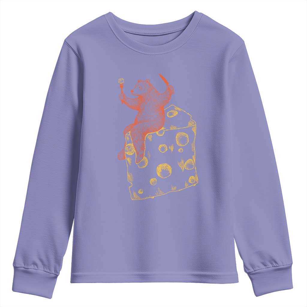 BR Eating CHZ Youth Sweatshirt Funny Football Rival Gift TS12 Violet Print Your Wear