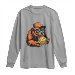 Funny Bear Eating Cheese Joke Game Day Long Sleeve Shirt Gift For Football Lovers TS12 Sport Gray Print Your Wear