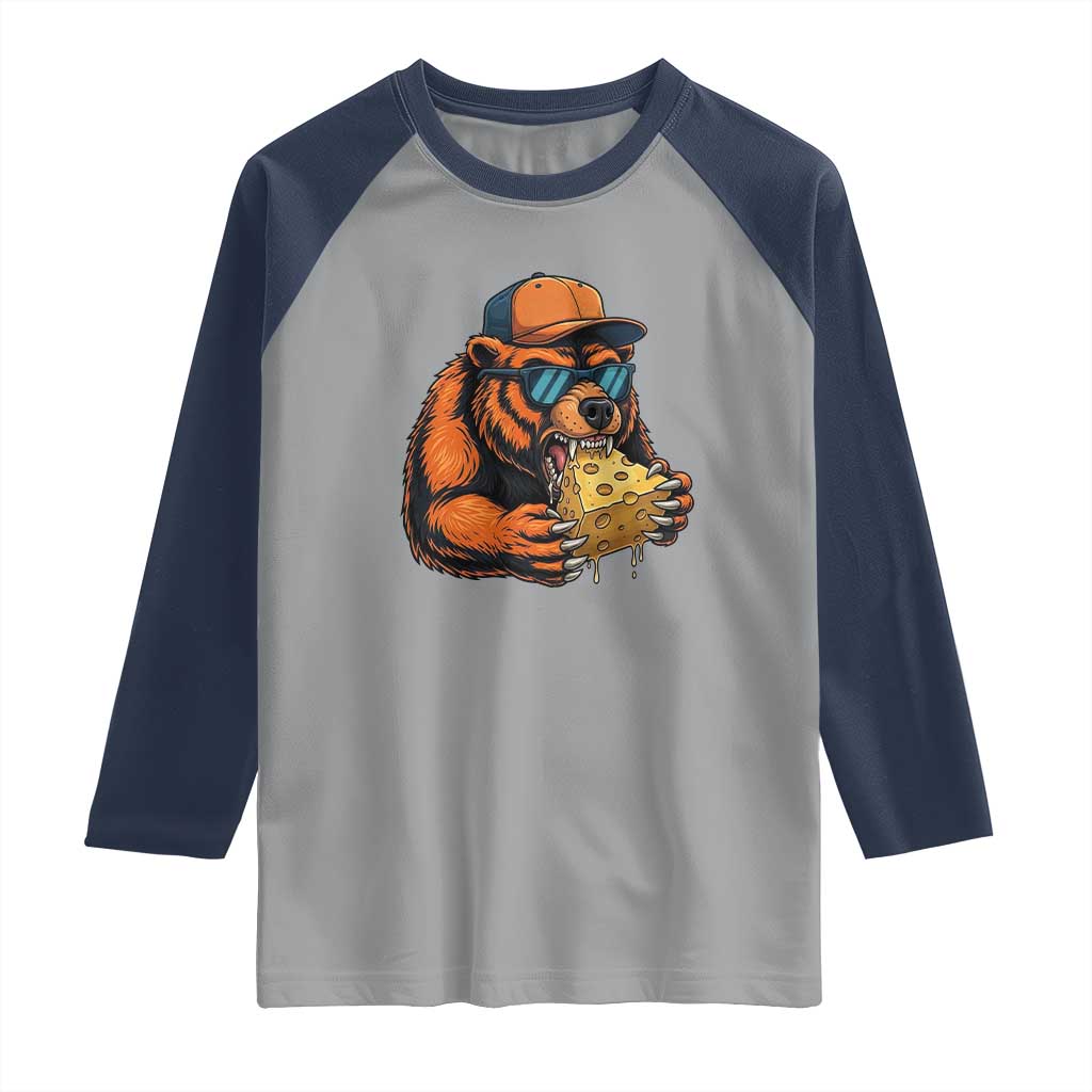Funny Br Eating CHZ Joke Game Day Raglan Shirt Gift For Football Lovers TS12 Sport Gray Navy Print Your Wear