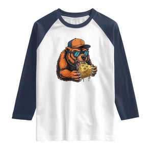 Funny Br Eating CHZ Joke Game Day Raglan Shirt Gift For Football Lovers TS12 White Navy Print Your Wear