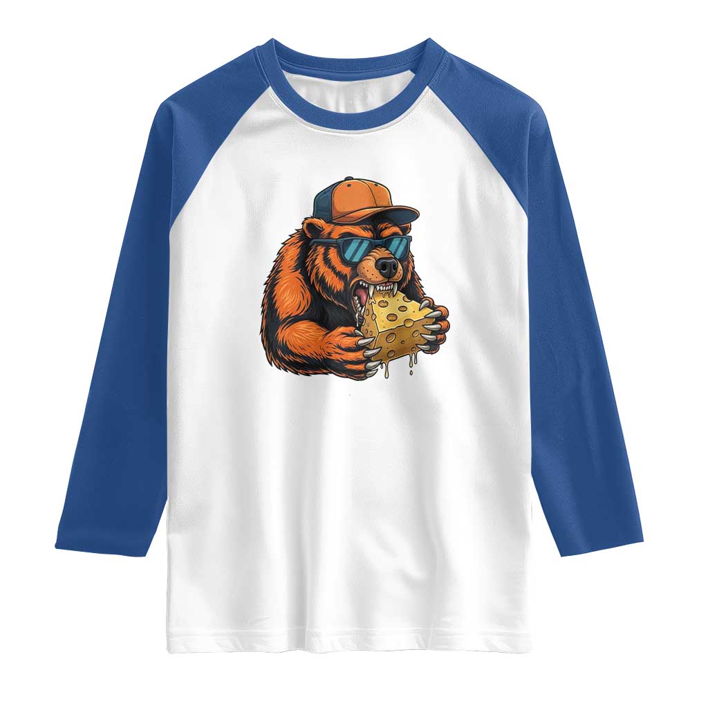 Funny Br Eating CHZ Joke Game Day Raglan Shirt Gift For Football Lovers TS12 White Royal Print Your Wear
