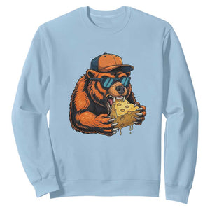 Funny Bear Eating Cheese Joke Game Day Sweatshirt Gift For Football Lovers TS12 Light Blue Print Your Wear