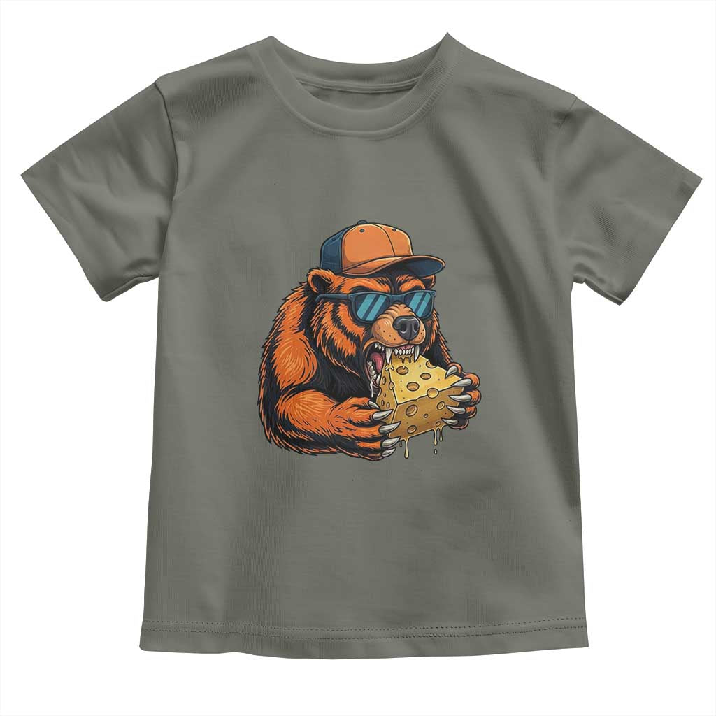 Funny Br Eating CHZ Joke Game Day Toddler T Shirt Gift For Football Lovers TS12 Military Green Print Your Wear