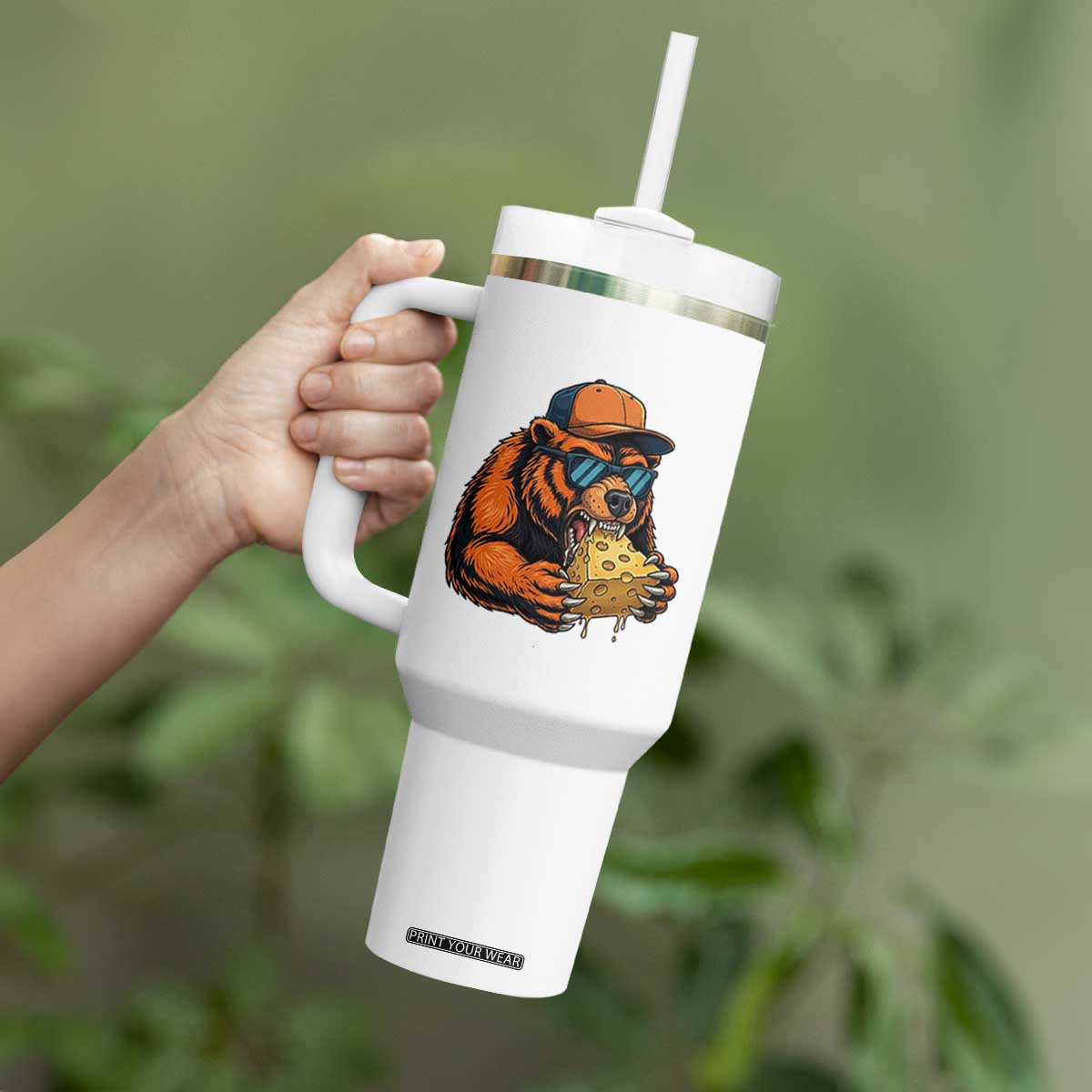 Funny Br Eating CHZ Joke Game Day Tumbler With Handle Gift For Football Lovers TS12 Print Your Wear