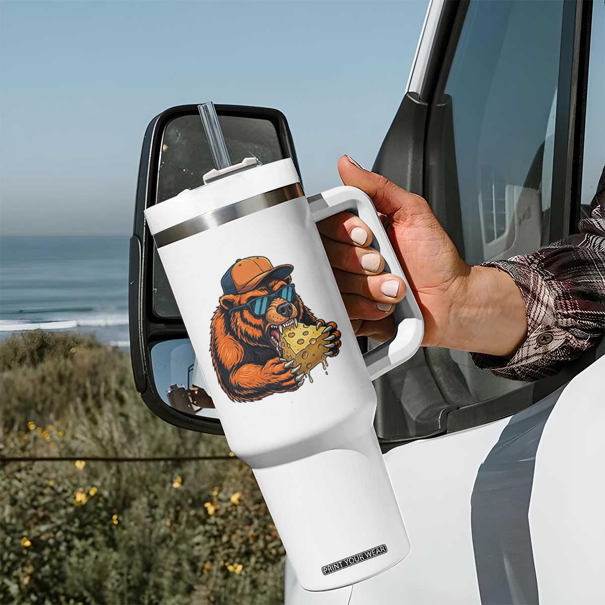 Funny Br Eating CHZ Joke Game Day Tumbler With Handle Gift For Football Lovers TS12 Print Your Wear
