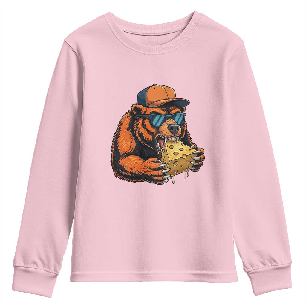 Funny Br Eating CHZ Joke Game Day Youth Sweatshirt Gift For Football Lovers TS12 Light Pink Print Your Wear