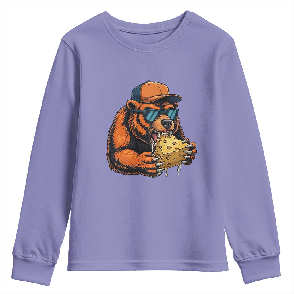 Funny Br Eating CHZ Joke Game Day Youth Sweatshirt Gift For Football Lovers TS12 Violet Print Your Wear