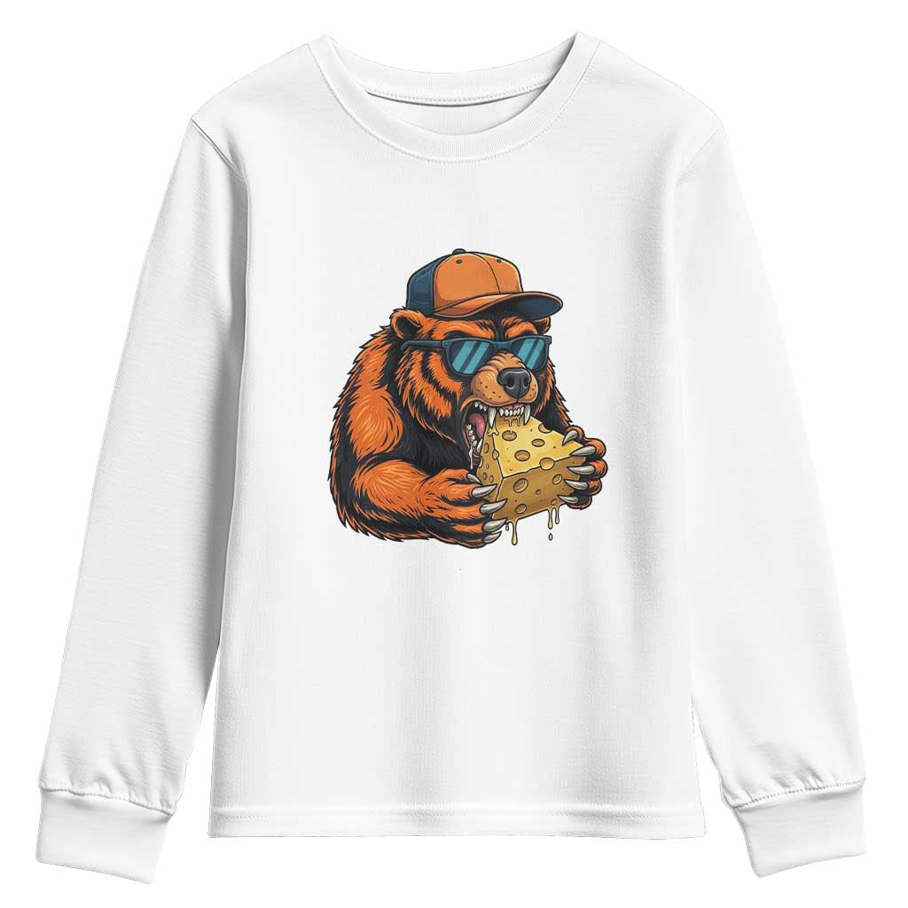 Funny Br Eating CHZ Joke Game Day Youth Sweatshirt Gift For Football Lovers TS12 White Print Your Wear