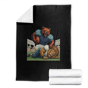 Football Rival Gift Throw Blanket Fierce Br Defeating Lio TS12 Black Print Your Wear