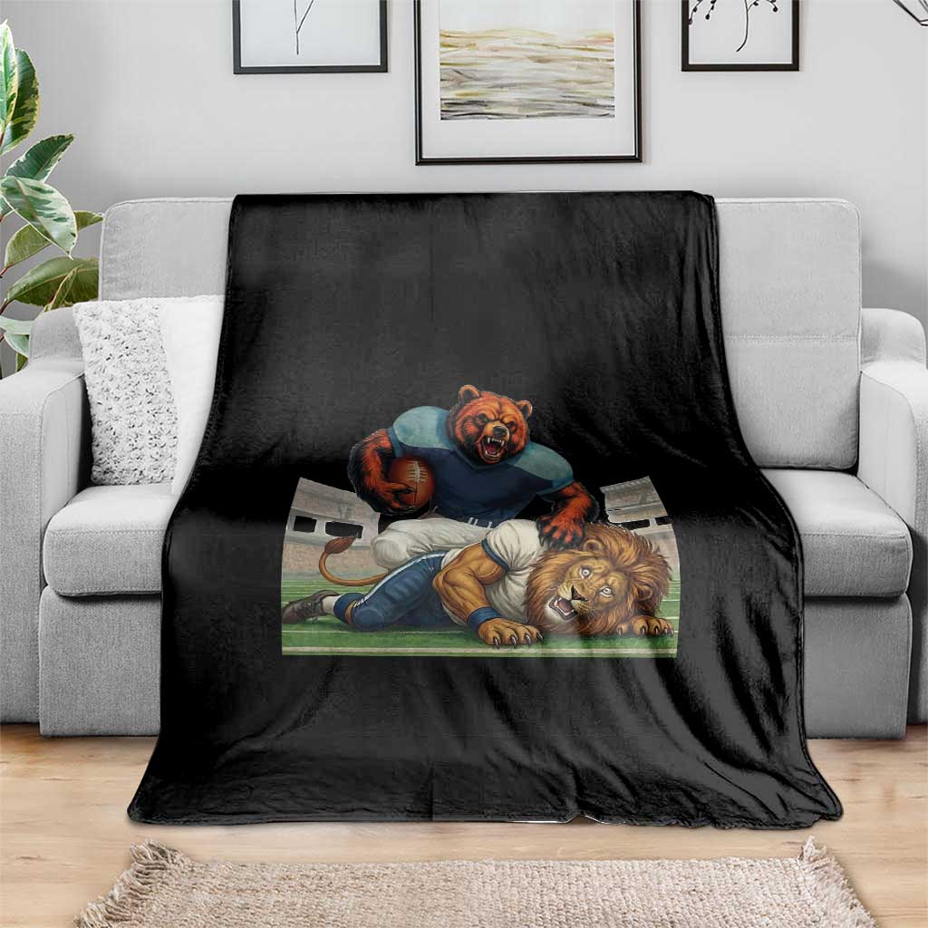 Football Rival Gift Throw Blanket Fierce Br Defeating Lio TS12 Print Your Wear