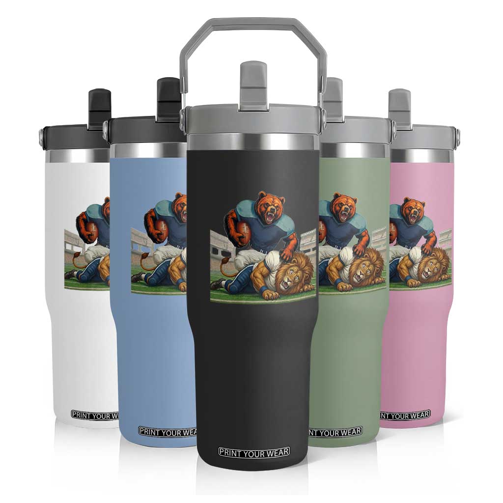Football Rival Gift Flip Straw Tumbler Fierce Br Defeating Lio TS12 Print Your Wear