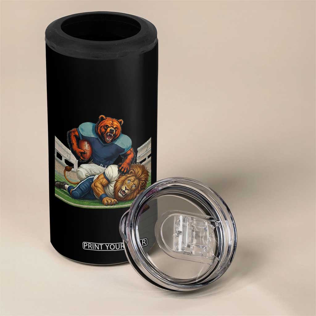 Football Rival Gift 4 in 1 Can Cooler Tumbler Fierce Br Defeating Lio TS12 Print Your Wear