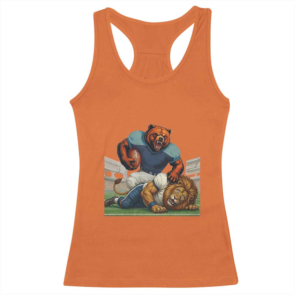 Football Rival Gift Racerback Tank Top Fierce Br Defeating Lio TS12 Orange Print Your Wear