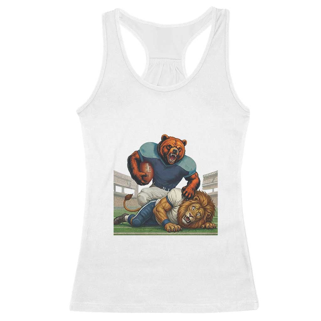 Football Rival Gift Racerback Tank Top Fierce Br Defeating Lio TS12 White Print Your Wear