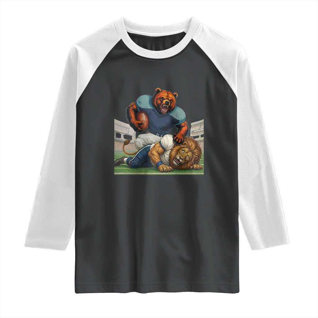Football Rival Gift Raglan Shirt Fierce Br Defeating Lio TS12 Black White Print Your Wear